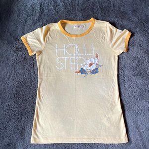 2/$28 Hollister Yellow T-shirt Flower Ladies Size S